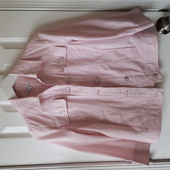 Isaac Mizrahi Live! Pink Linen Blend Jacket - Picture 2 of 8